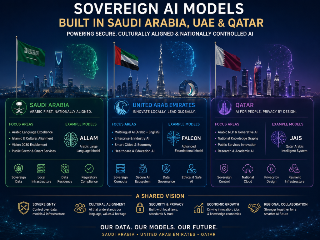 Saudi UAE Qatar sovereign AI infrastructure comparison