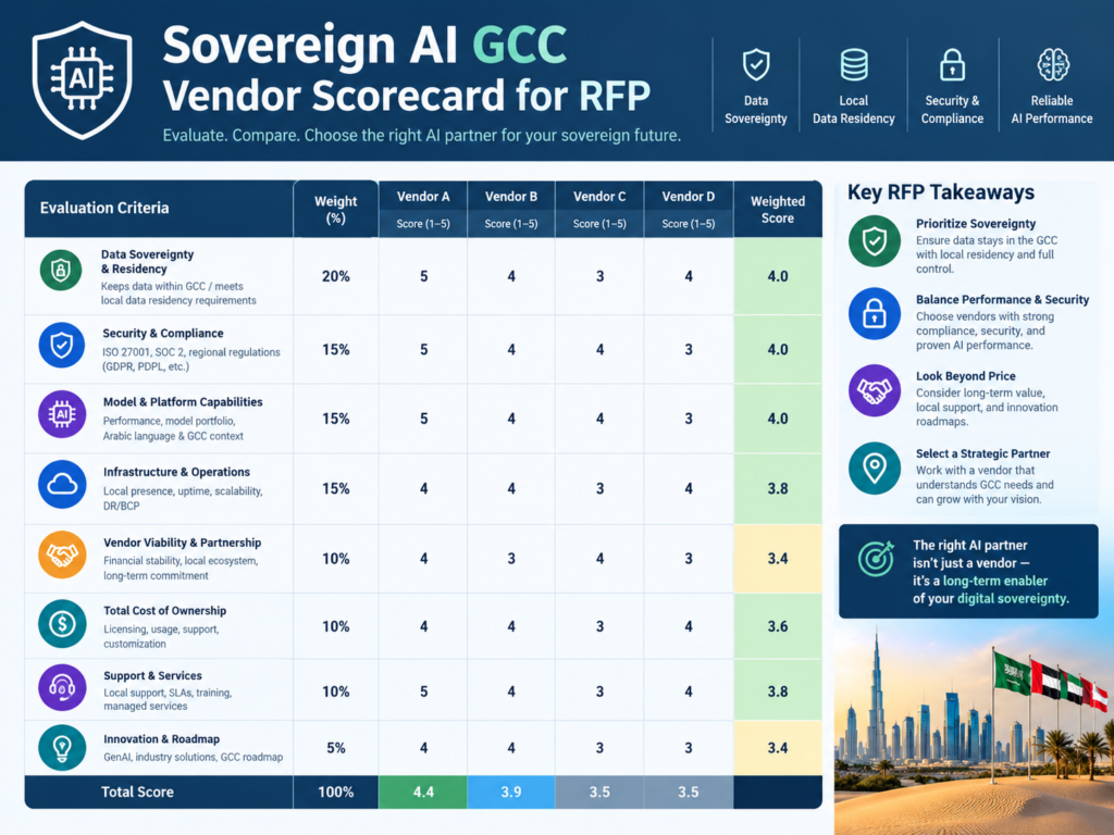 Sovereign AI GCC vendor scorecard and RFP evaluation framework
