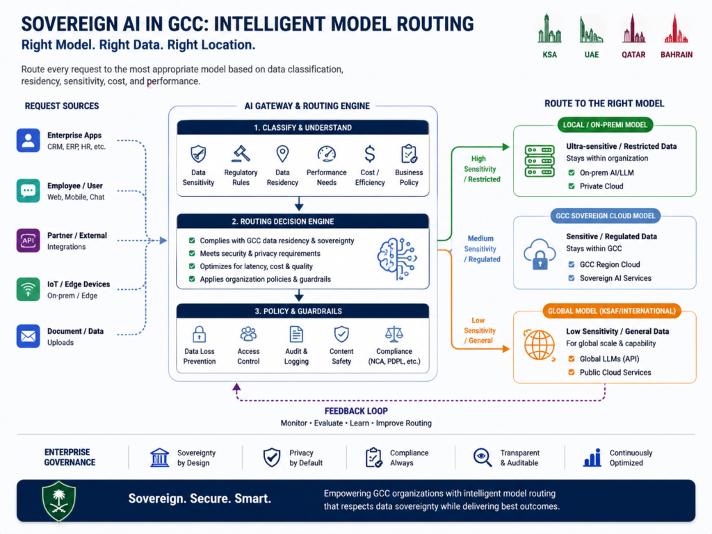 Sovereign AI GCC model routing between private Arabic and global LLMs