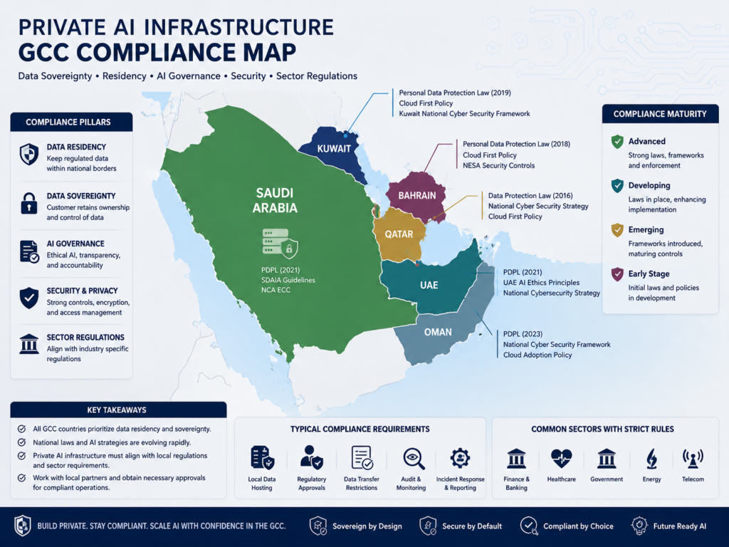 Private AI infrastructure compliance landscape for Saudi UAE and Qatar organizations