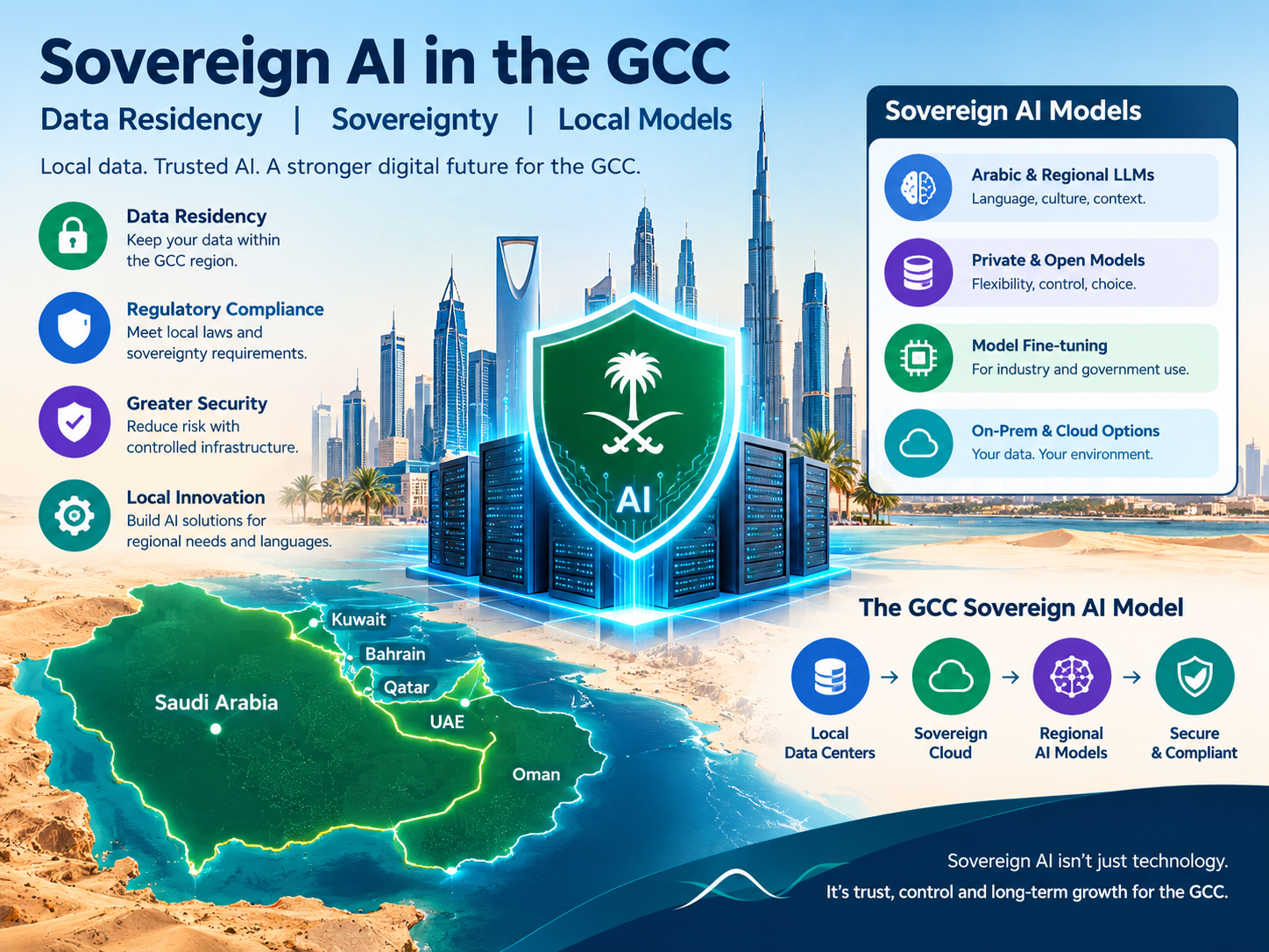 Sovereign AI GCC data residency, operational sovereignty and model sovereignty layers