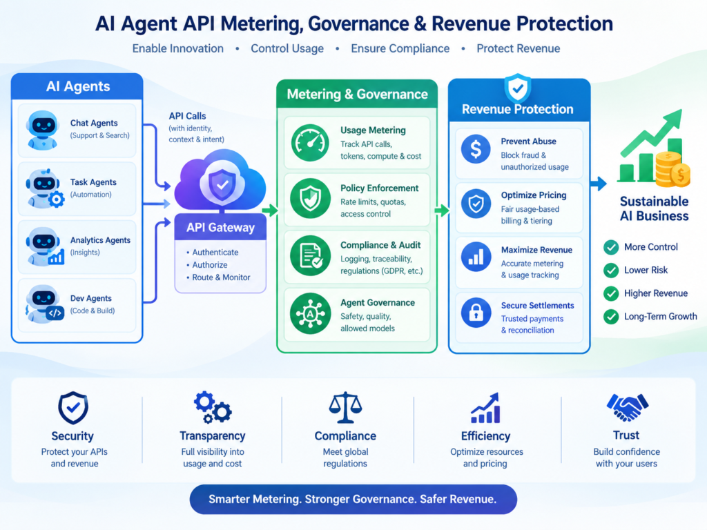 API monetization for AI agents with metering identity budgets and audit controls