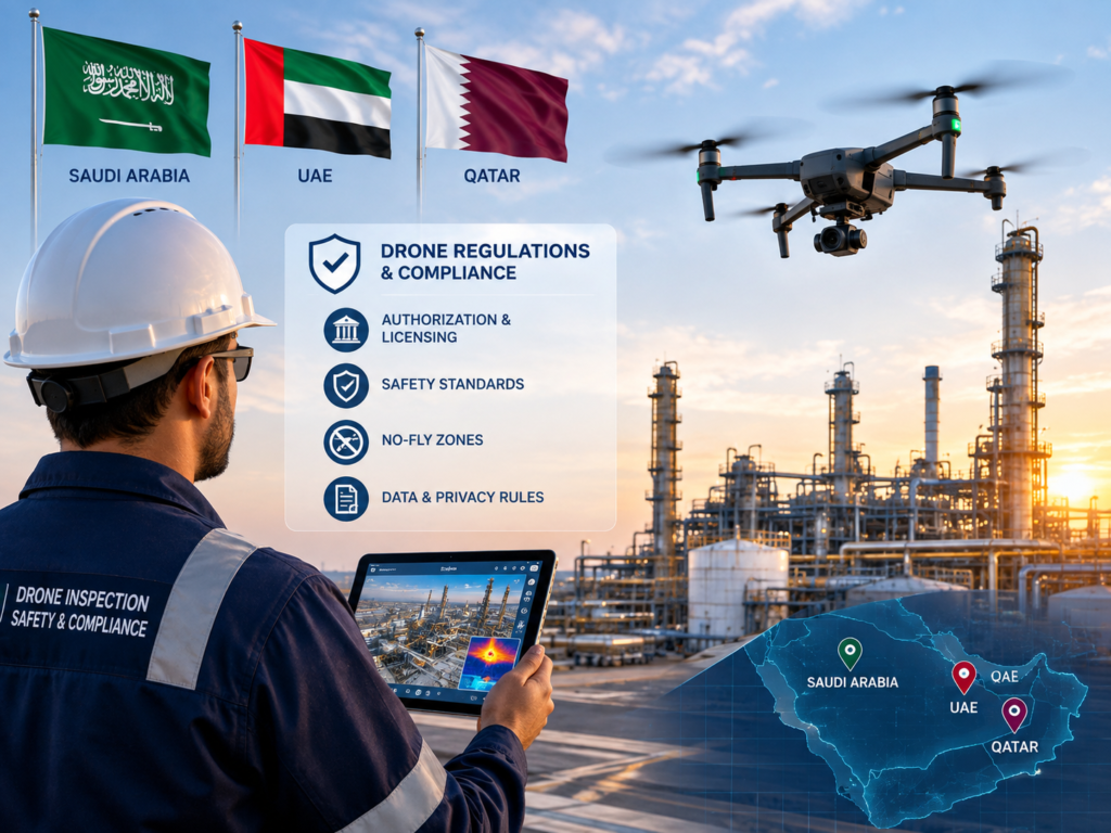 Drone inspection for oil and gas regulations across Saudi Arabia, UAE and Qatar