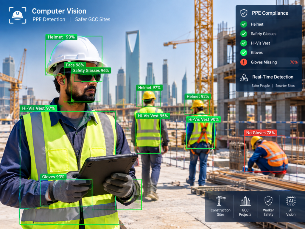Computer vision in construction detecting PPE compliance and worker safety in the GCC