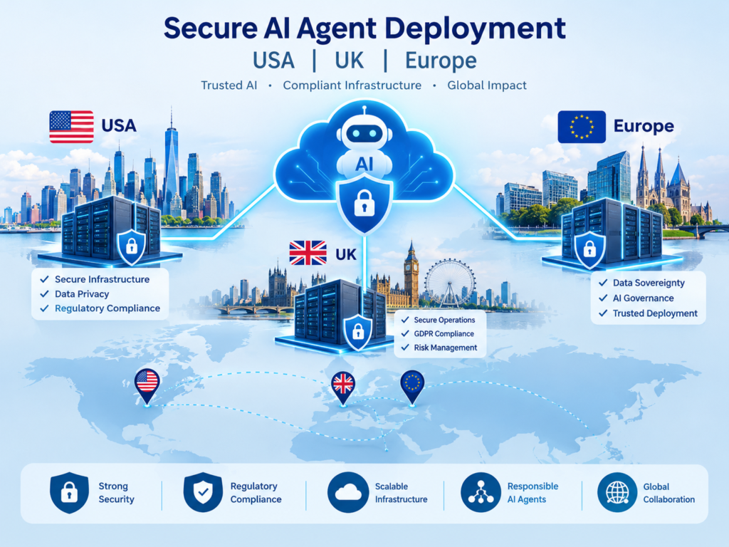 Secure real-time data architecture for AI agents across the USA, UK, Germany and European enterprise cloud environments.