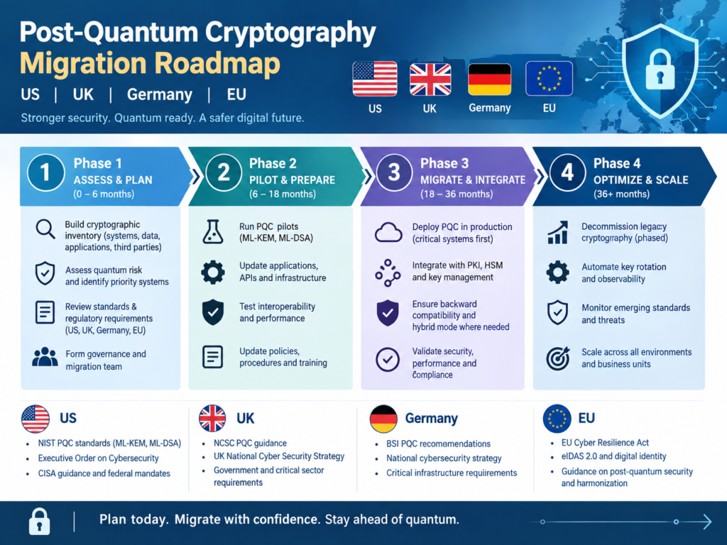Post-quantum cryptography migration guidance across US UK Germany and EU