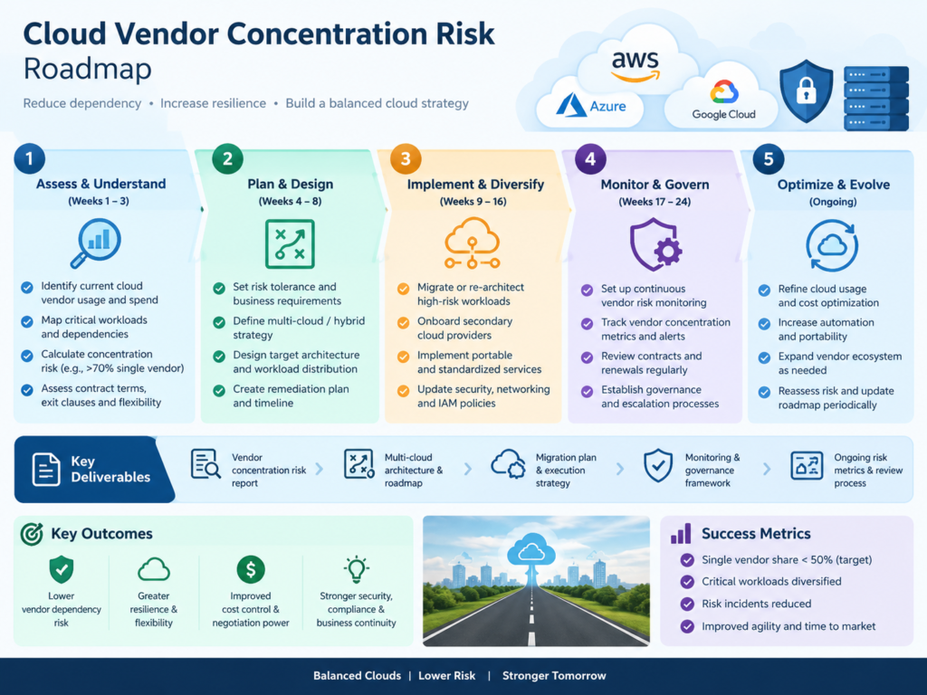 Cloud vendor concentration risk mitigation roadmap for GCC enterprise operational resilience.