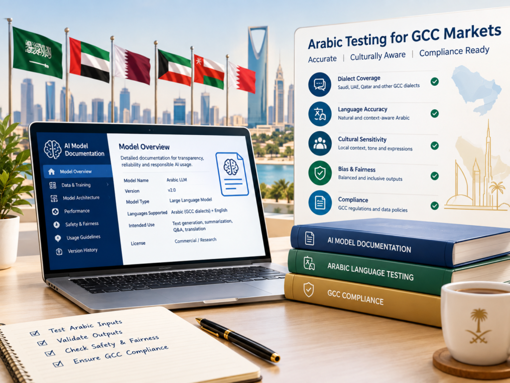 AI model documentation for Arabic language and GCC model testing