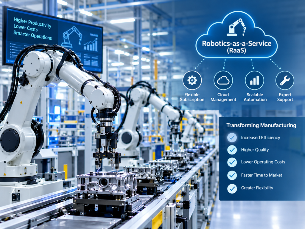 Robotics as a Service supporting palletizing and repetitive manufacturing operations.