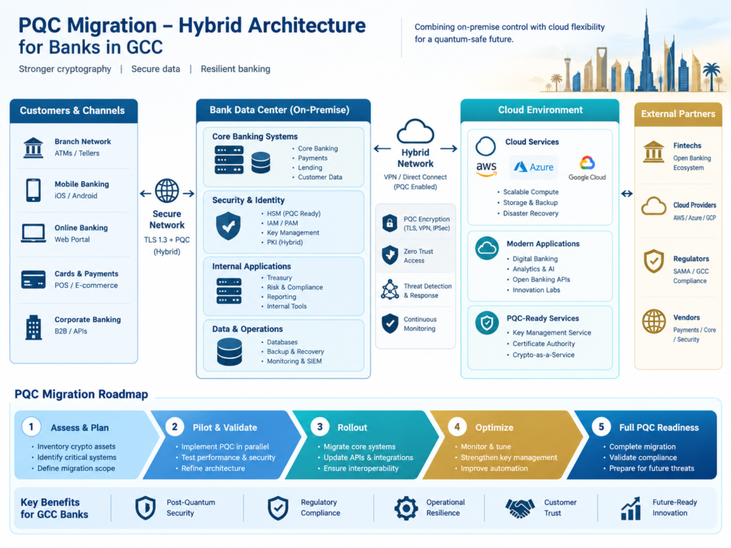 Hybrid migration architecture for post-quantum cryptography for banks in the GCC