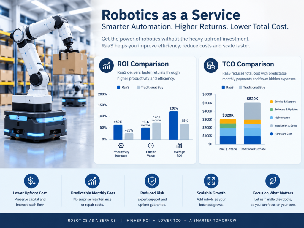 Robotics as a Service ROI and ownership cost comparison for enterprise automation.