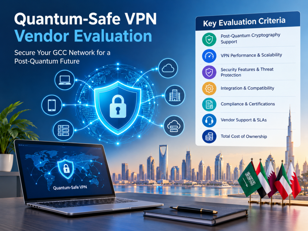 GCC IT security professionals comparing Quantum-Safe VPN enterprise solutions.