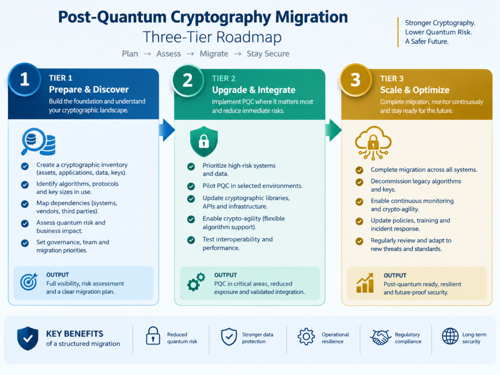 Post-quantum cryptography migration roadmap with Tier 1 Tier 2 and Tier 3 priorities