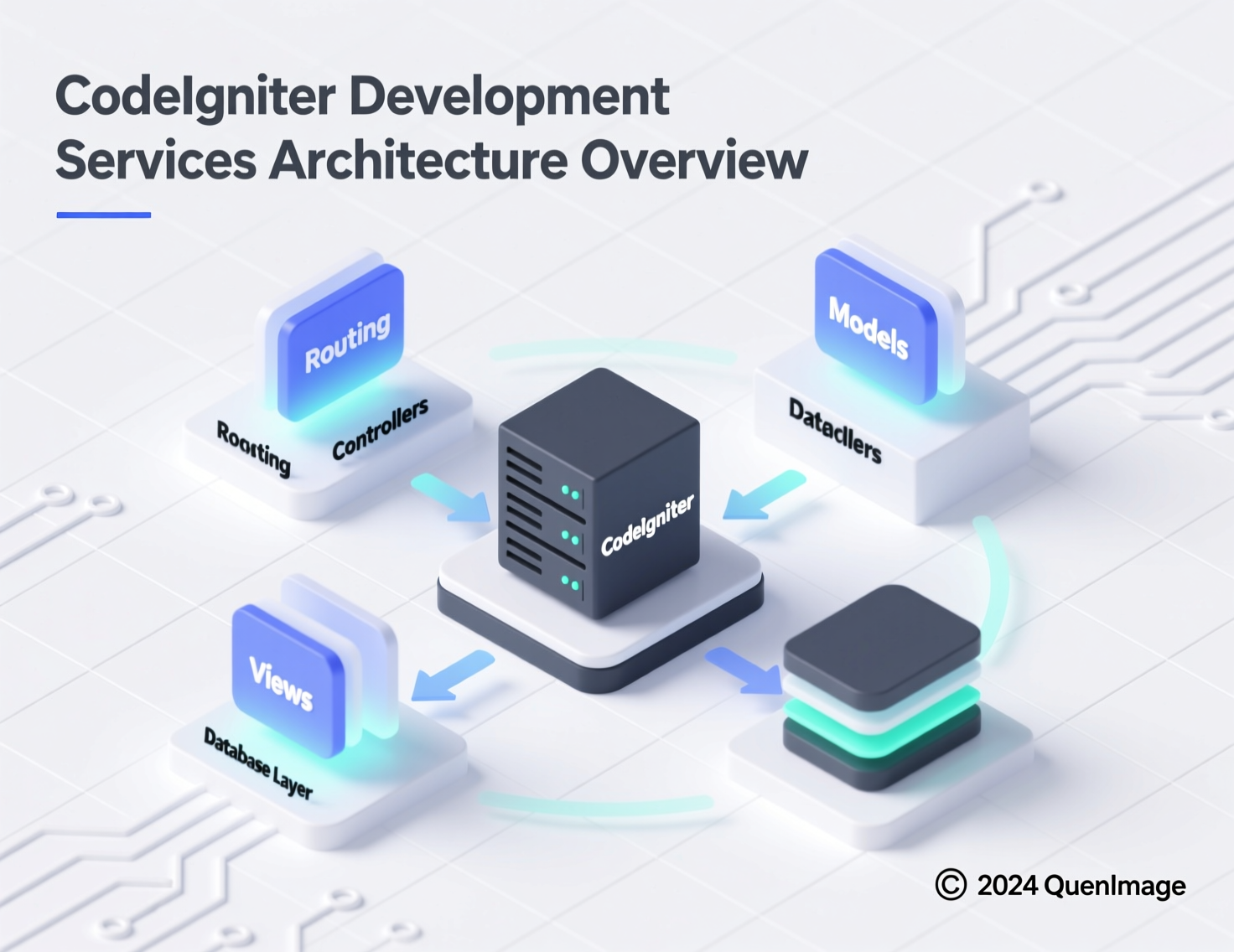 CodeIgniter development services architecture diagram for CI4 in 2025