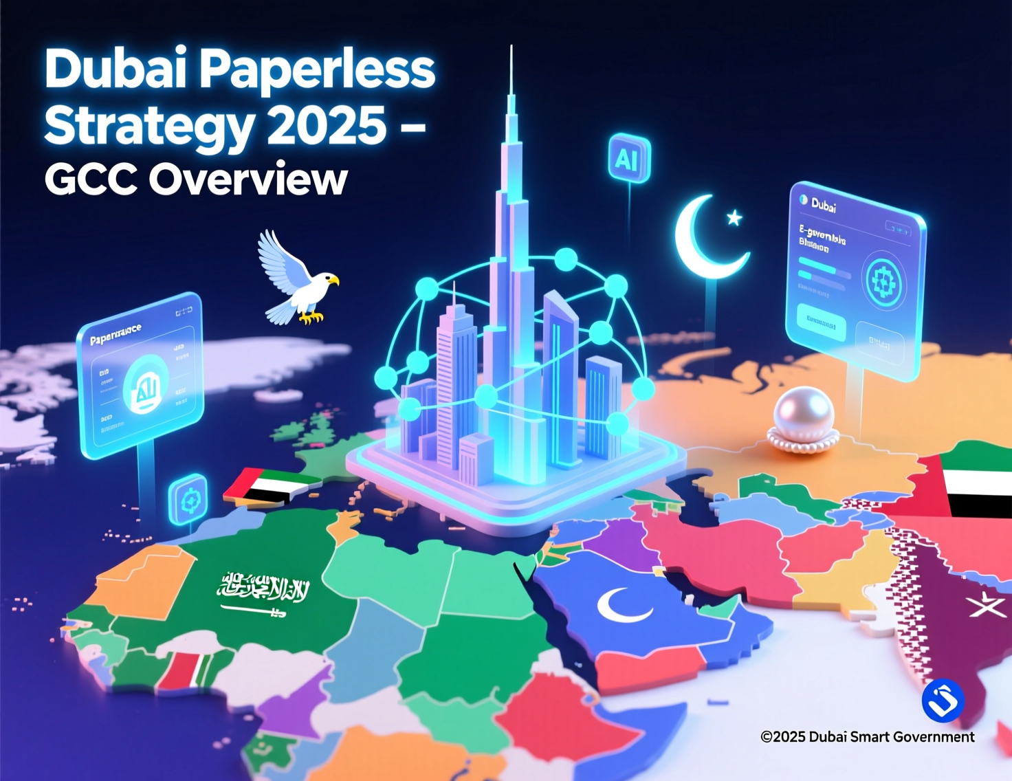 "Diagram of Dubai paperless strategy as a model for GCC governments"