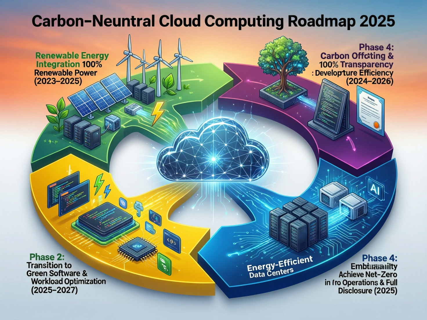 Carbon neutral cloud computing roadmap for US, UK and EU enterprises