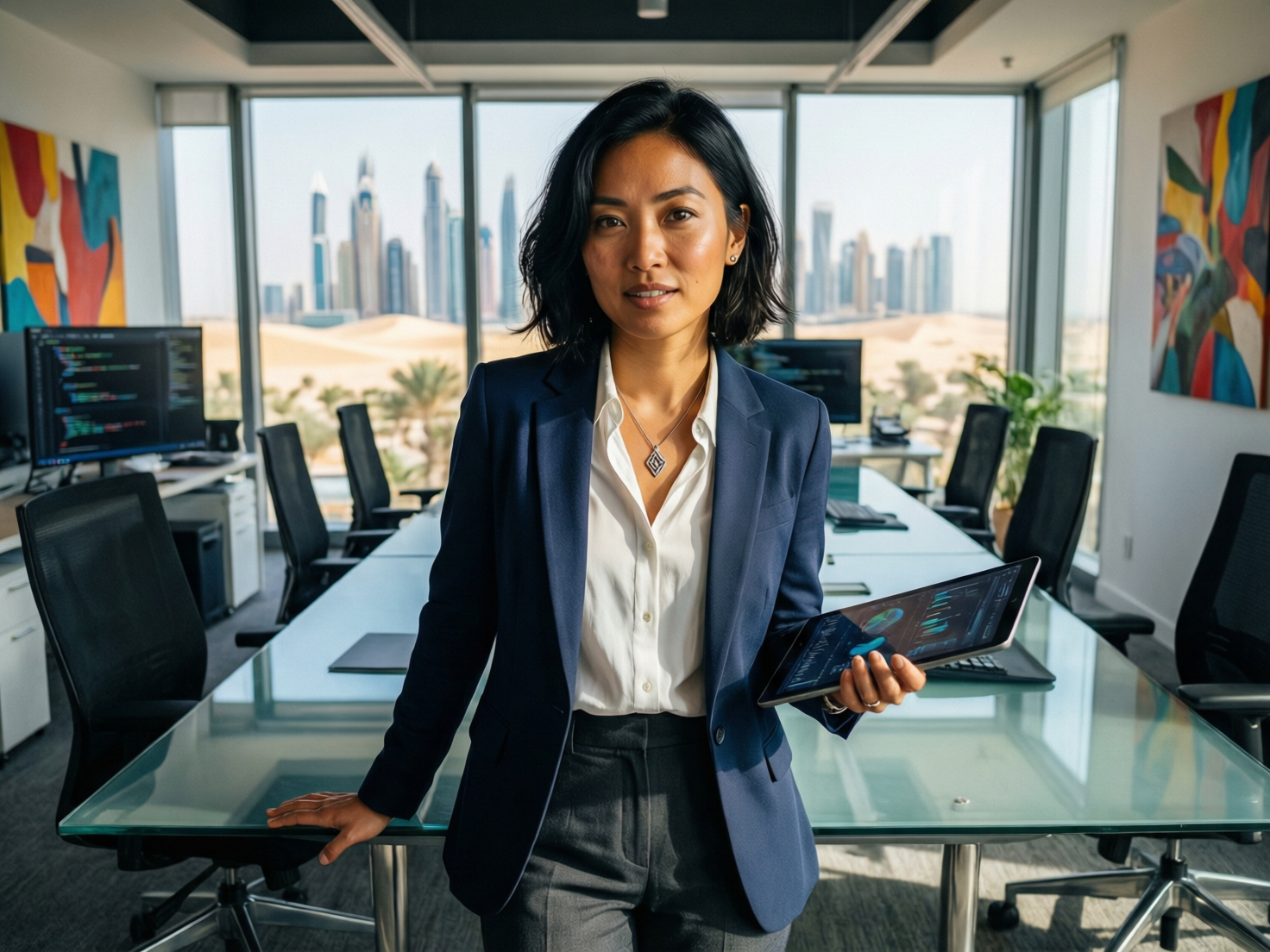 Women in Tech Middle East leaders collaborating in a modern GCC tech office