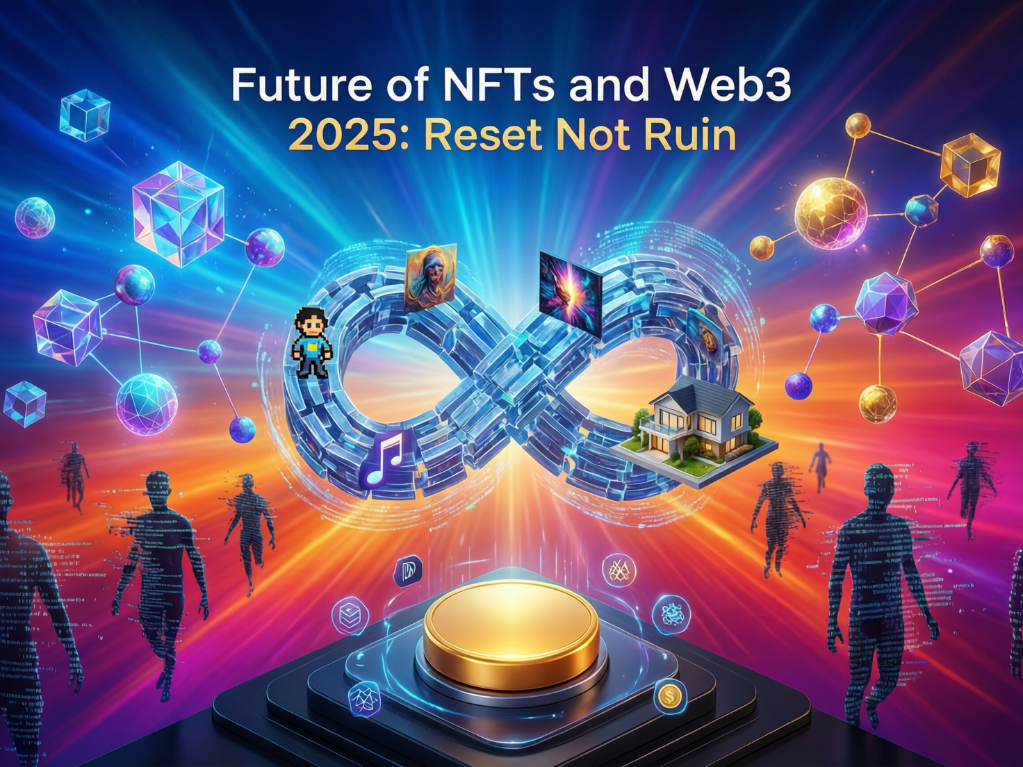 Future of NFTs and Web3 in 2025 visualized as a reset, not a crash