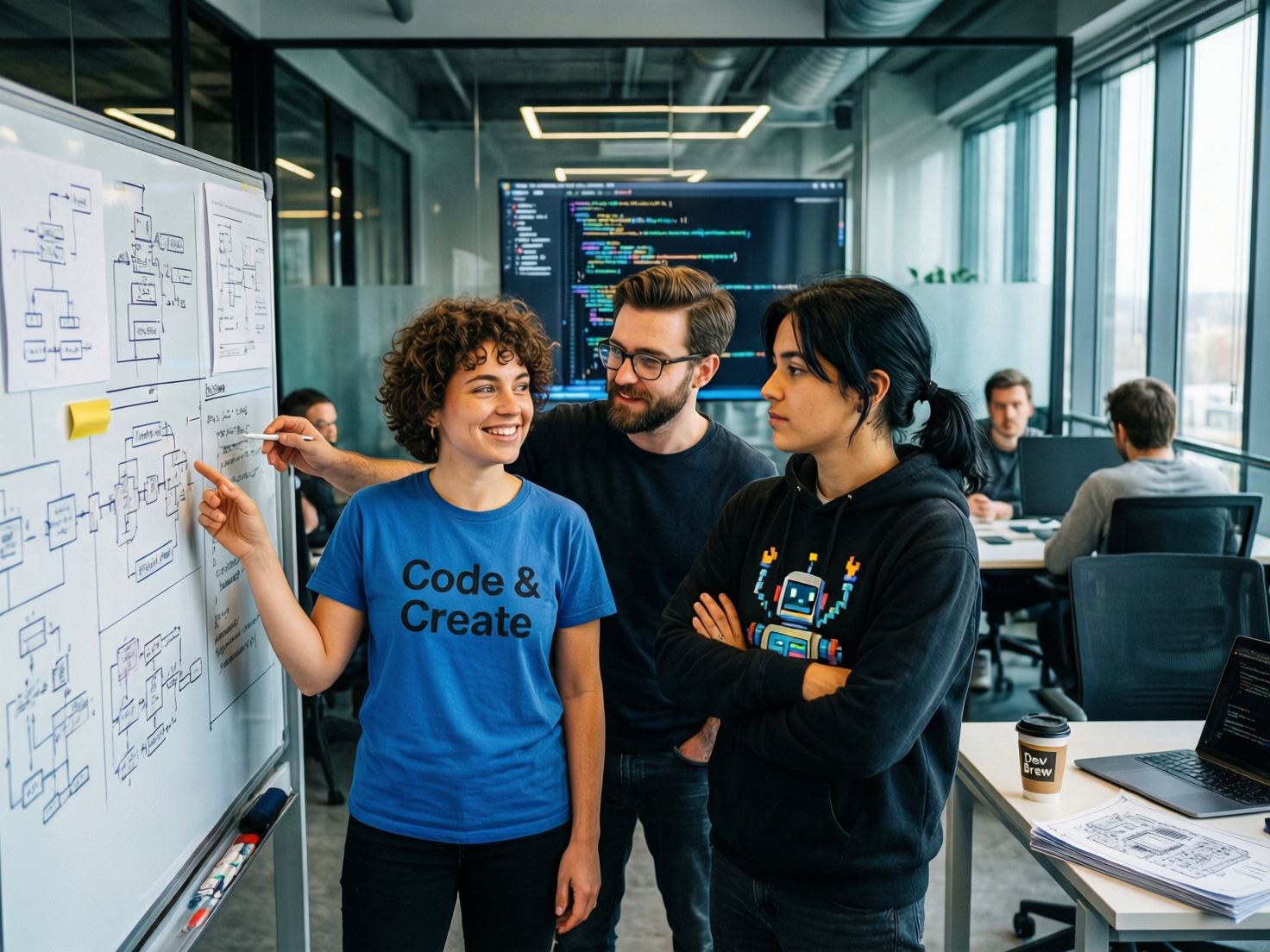 Young professionals in US, UK and Germany discussing whether you need a computer science degree to work in tech.