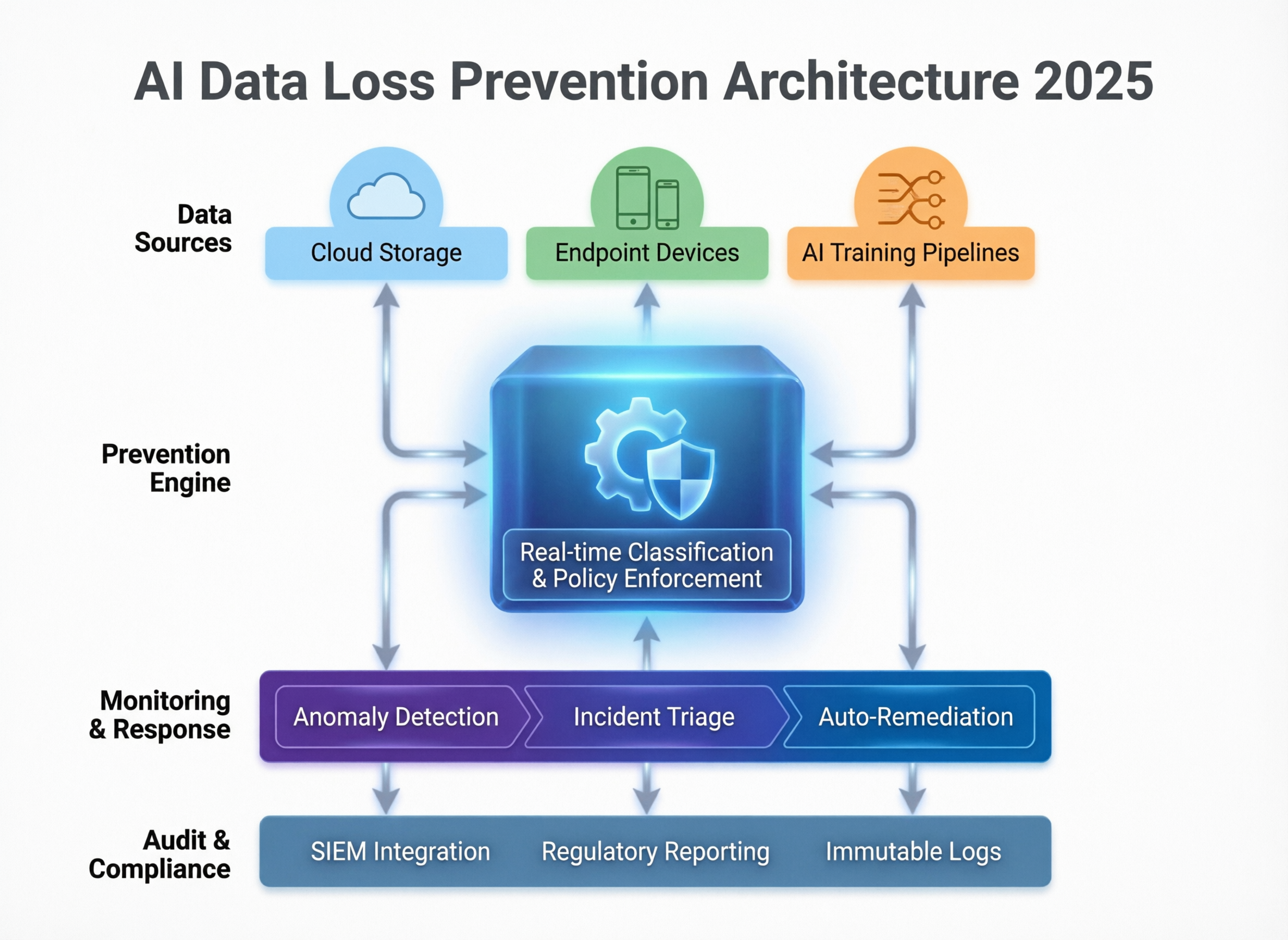 AI data loss prevention architecture for LLM applications in US, UK and EU