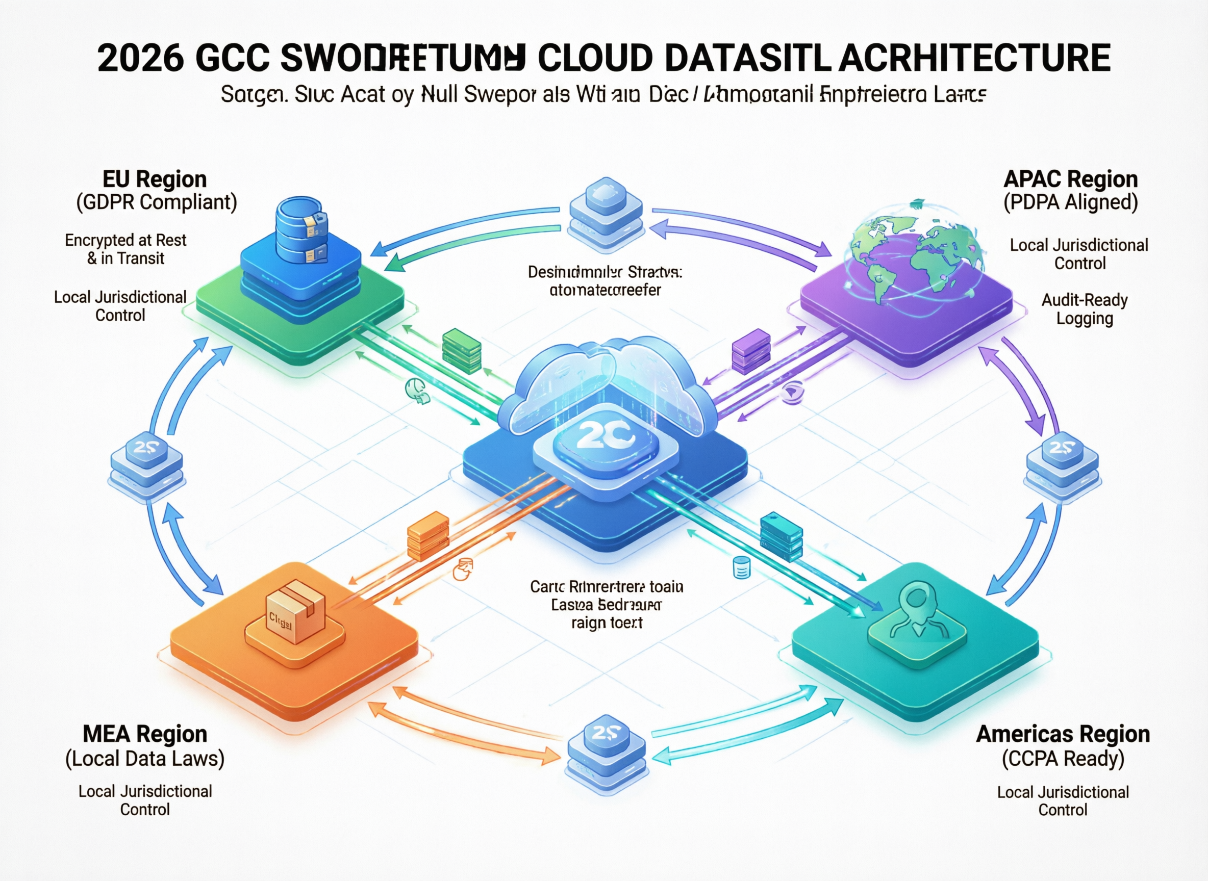 “High-level GCC sovereign cloud and data residency architecture for Saudi, UAE and Qatar”