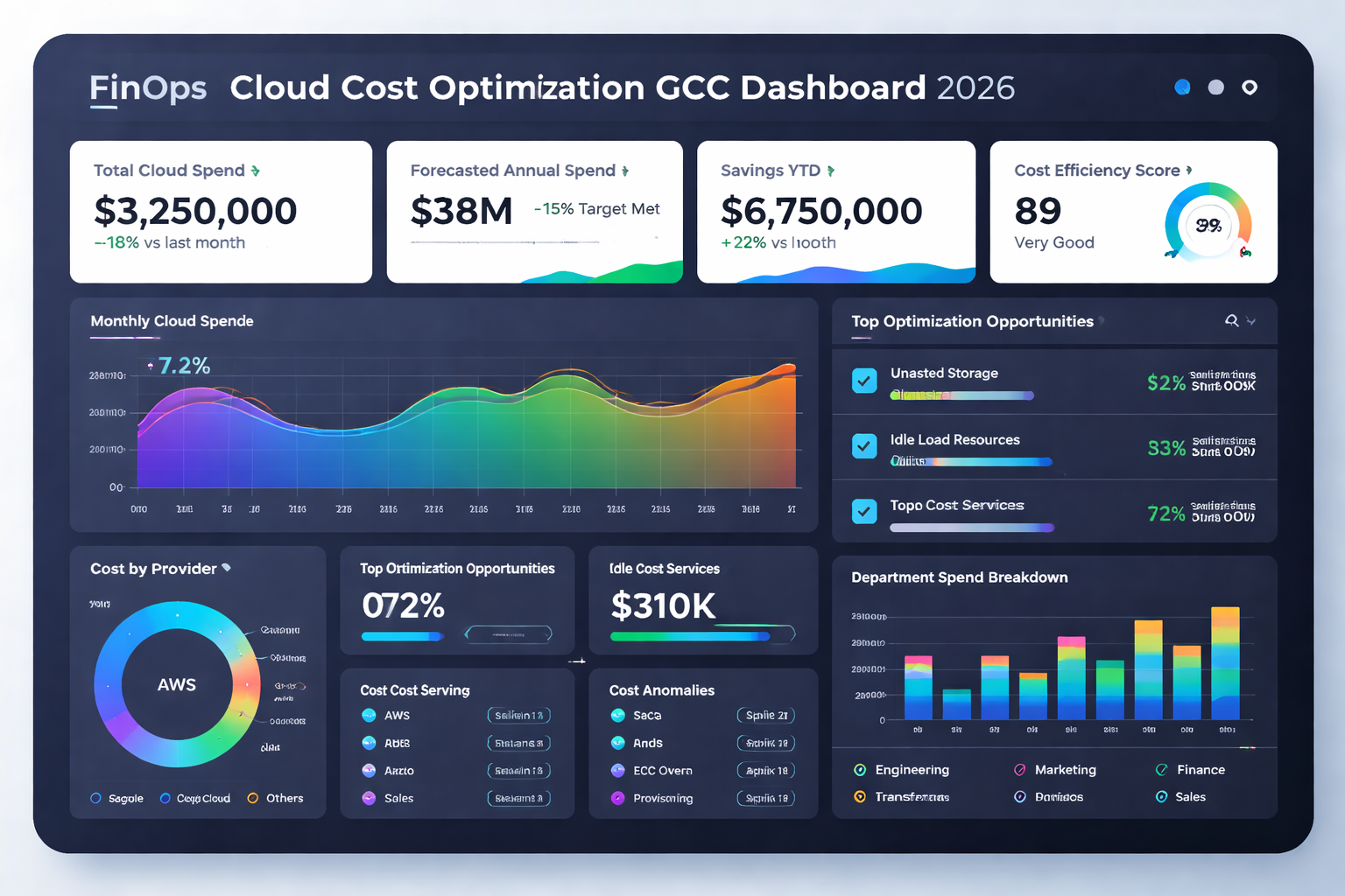 FinOps cloud cost optimization dashboard for GCC CIOs