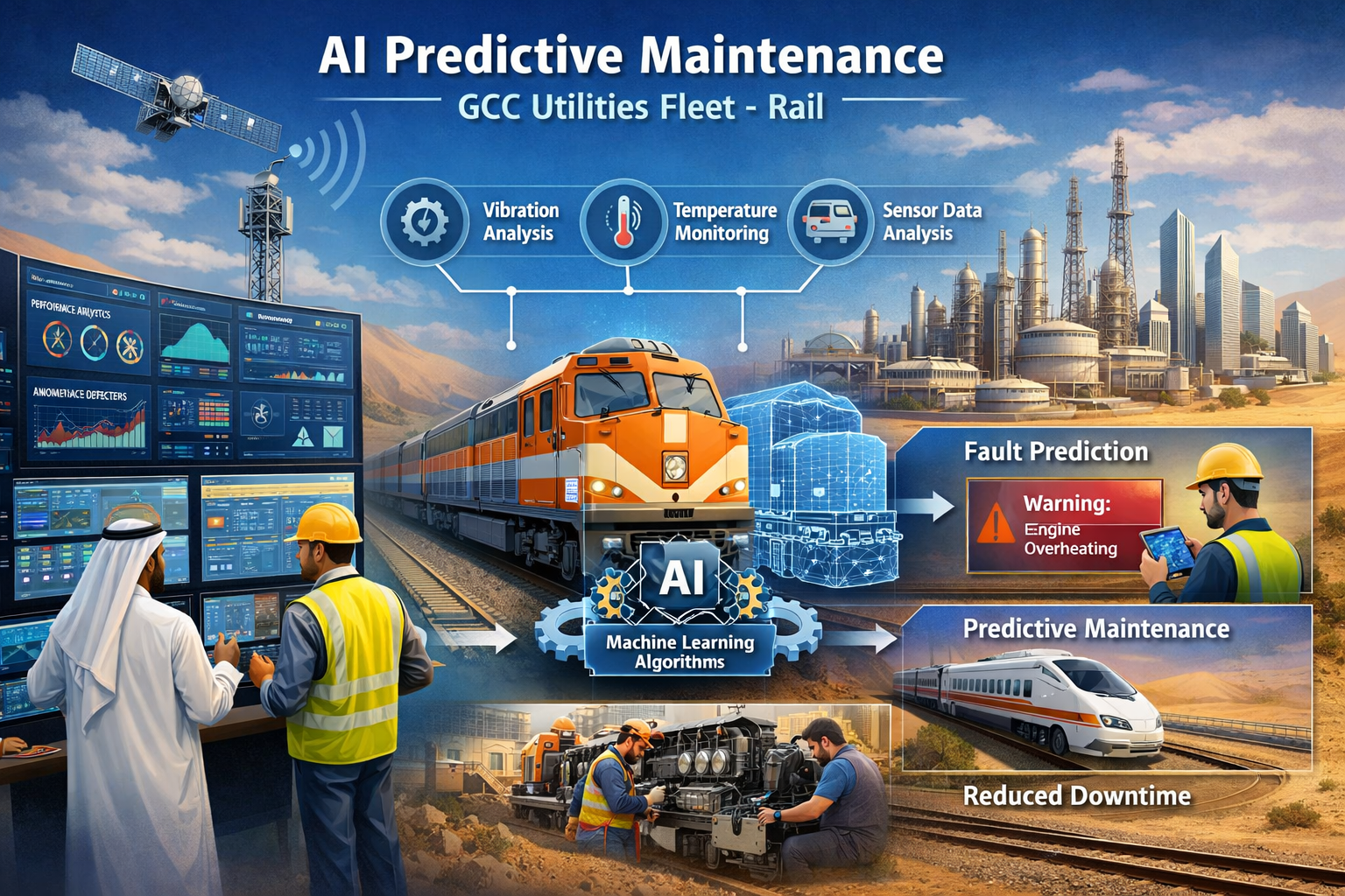 AI predictive maintenance for GCC utilities, fleet, and rail operations