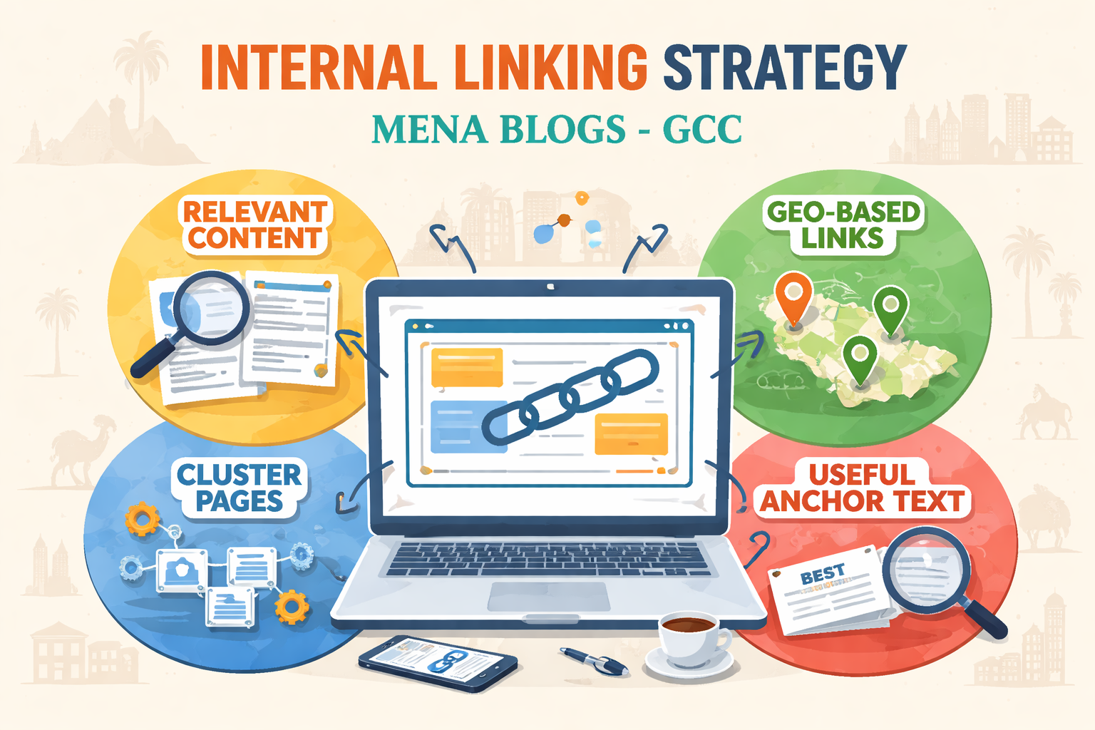 internal linking strategy for MENA blogs across Saudi UAE and Qatar