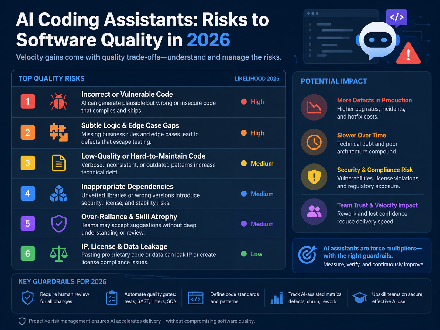 AI coding assistant risks affecting software quality and security