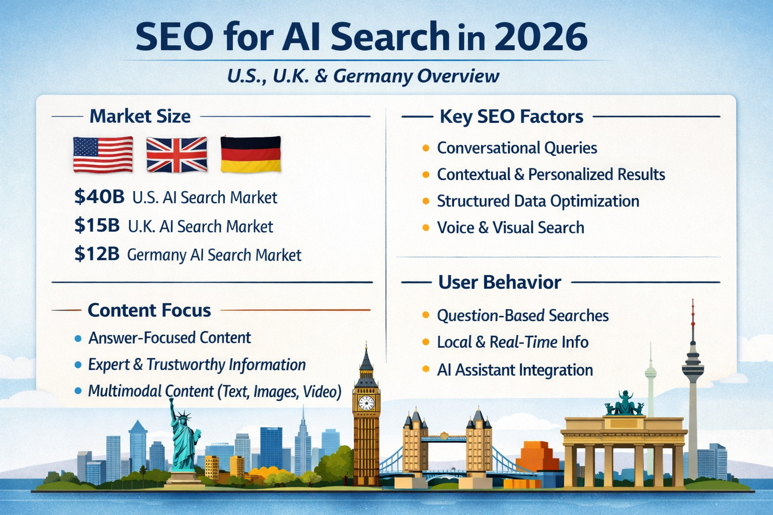 SEO for AI search strategy across the USA, UK, and Germany in 2026