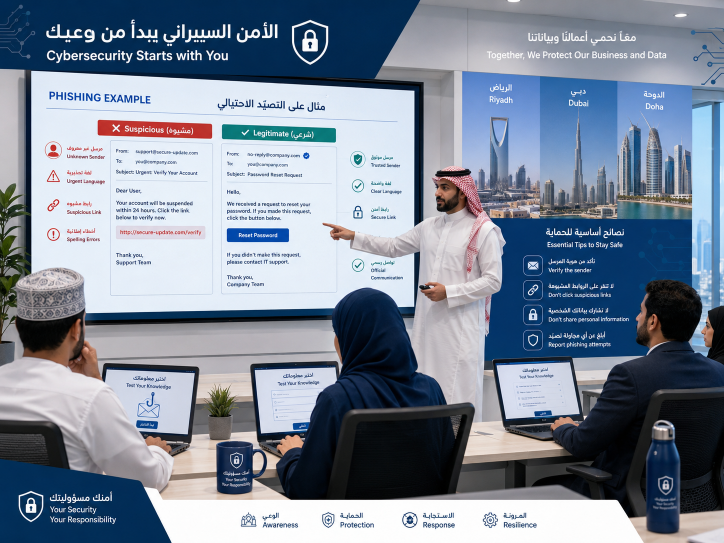 Arabic phishing awareness training for GCC teams in Saudi, UAE, and Qatar
