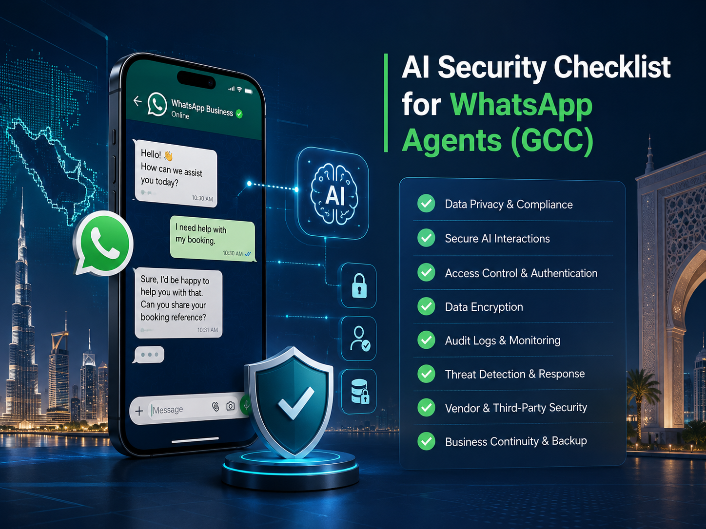 AI security checklist for WhatsApp agents in GCC