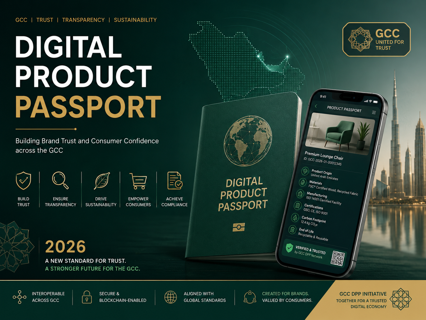 Digital product passport GCC dashboard for Saudi UAE and Qatar brand trust