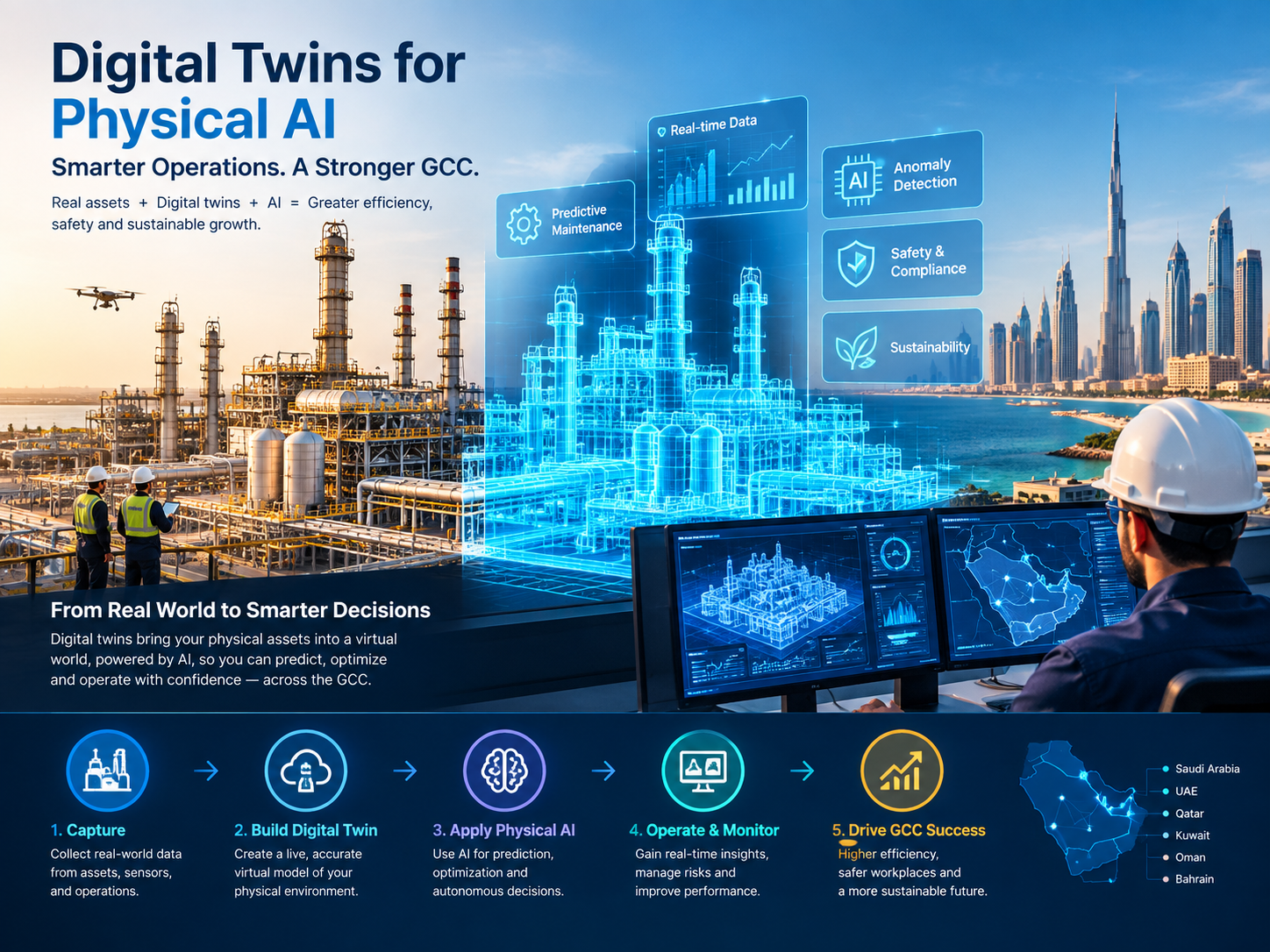 Digital twins for Physical AI workflow across GCC robotics and smart infrastructure