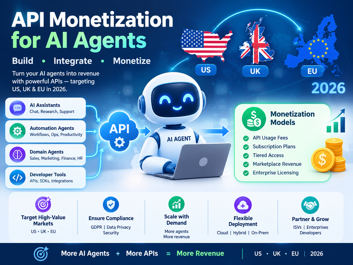 api-monetization-ai-agents-us-uk-eu-2026.png API monetization for AI agents connecting machine customers to paid API services