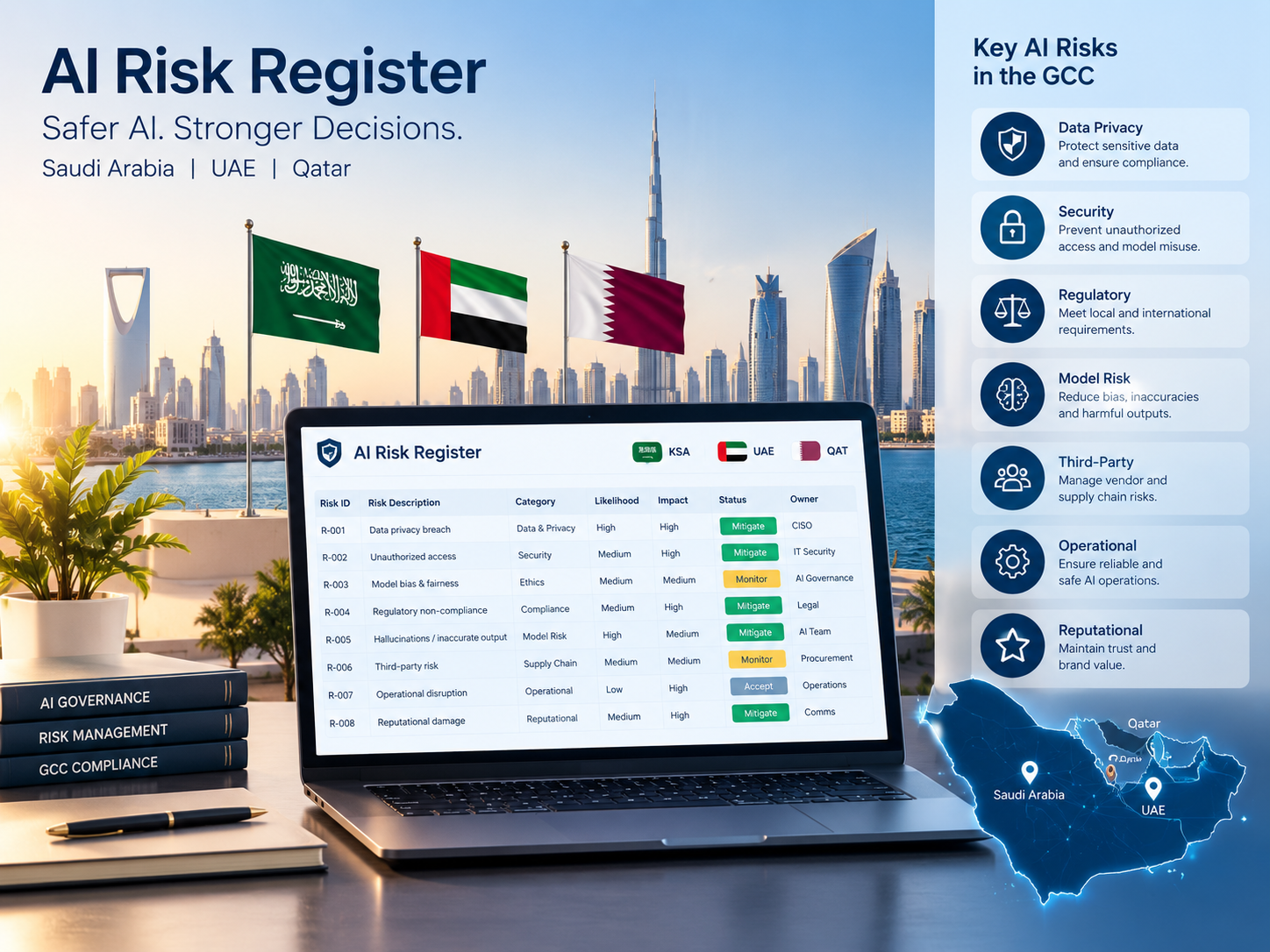 AI risk register framework for Saudi Arabia, UAE and Qatar