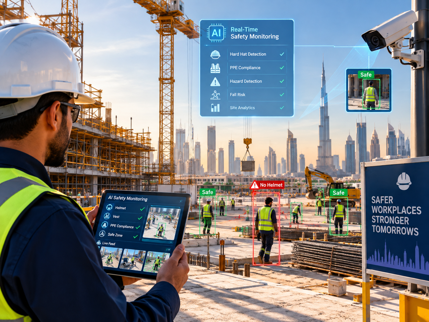 AI construction safety monitoring on a GCC mega project in Saudi Arabia