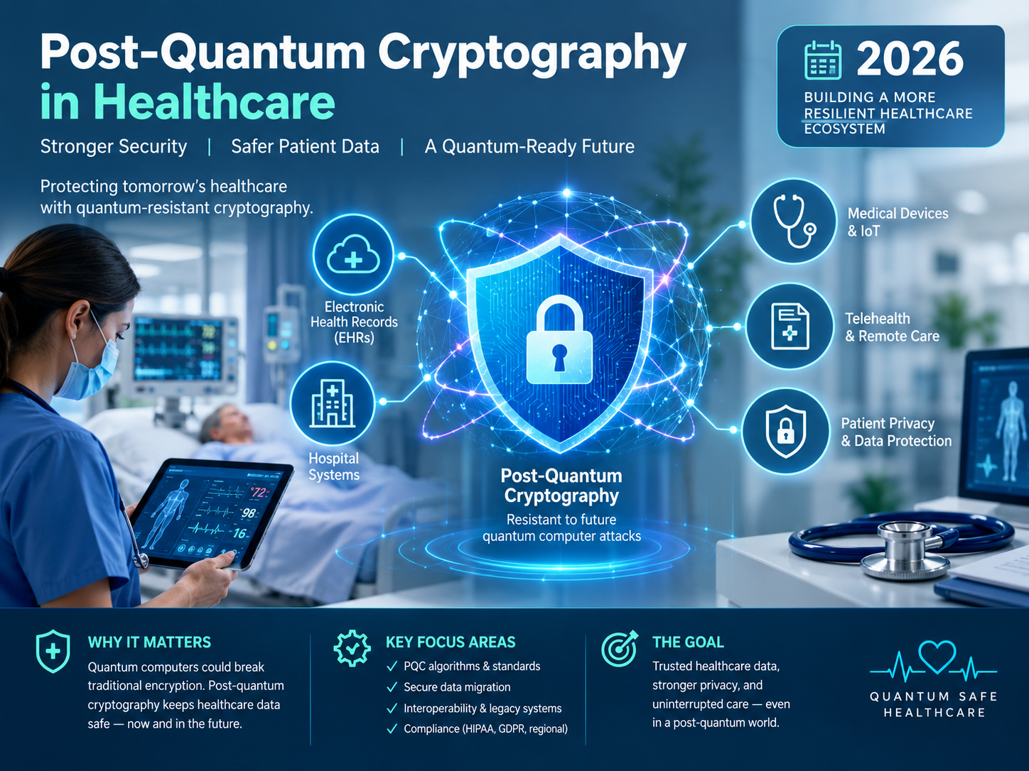 Post-quantum cryptography for healthcare protecting EHR and patient data